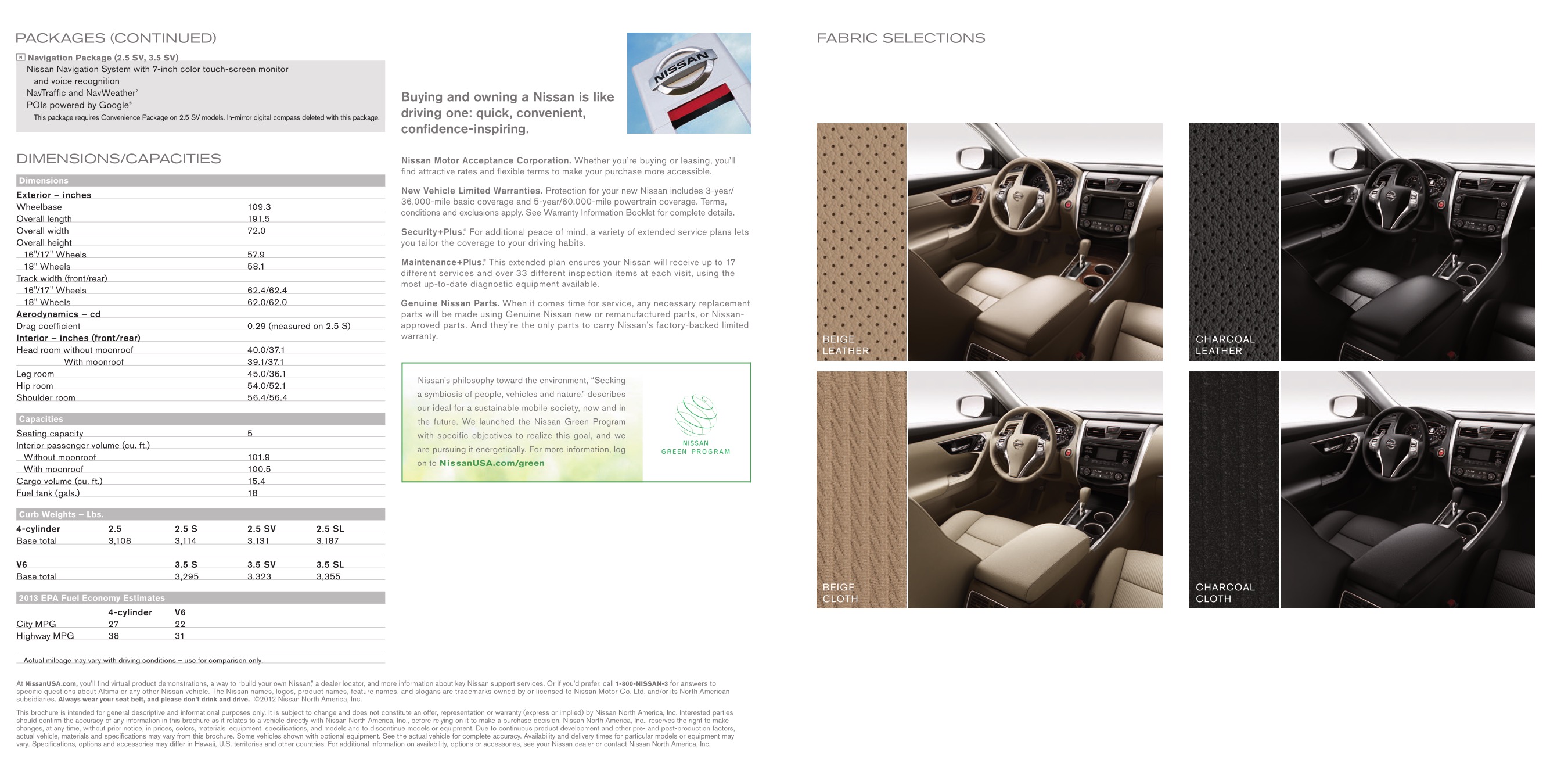 2013 Nissan Altima Brochure Page 10